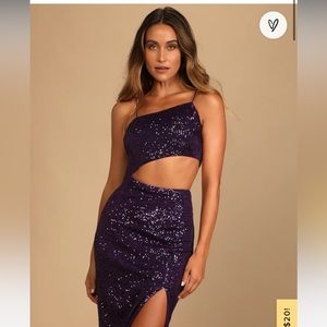 Lulus shining moment asymmetrical cutout